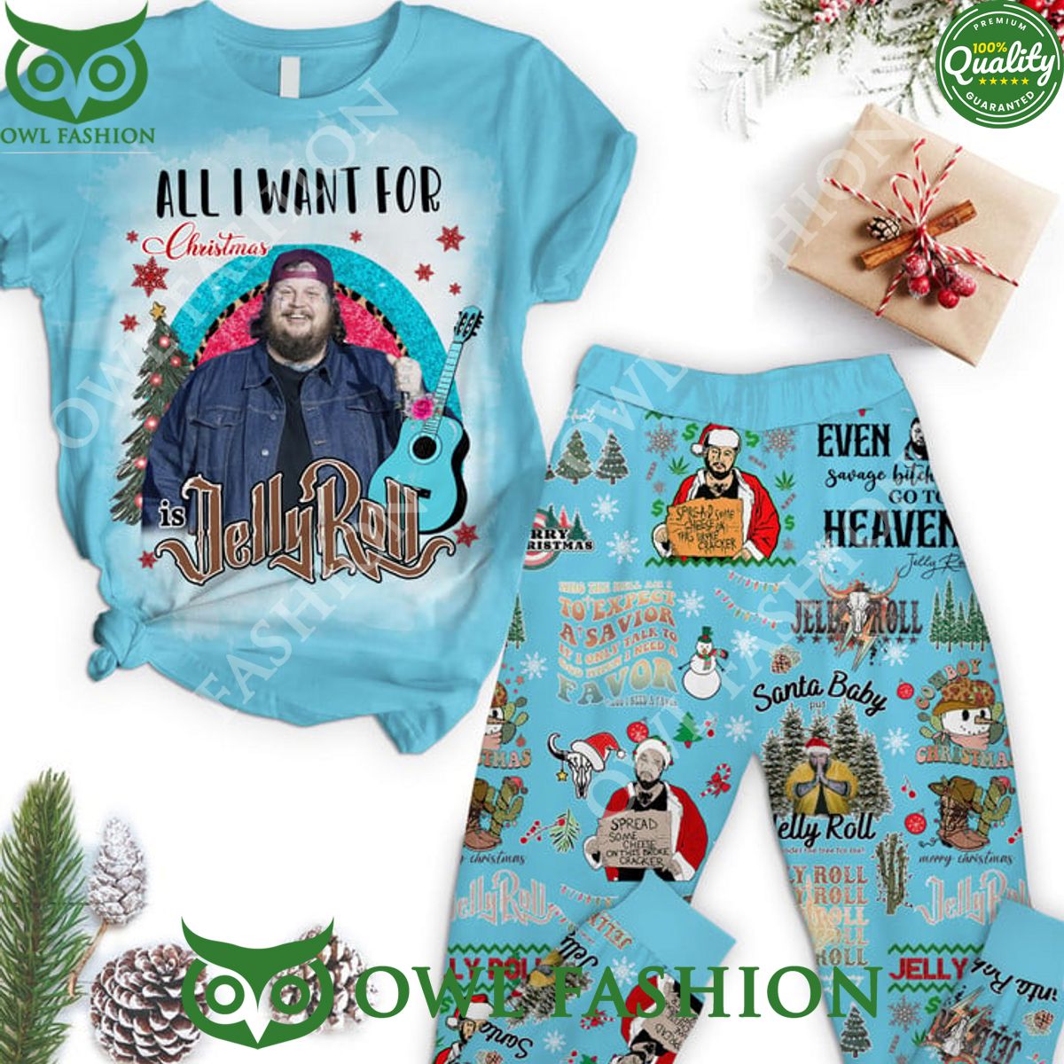 jelly roll rapper christmas pajamas set all i want for 1 ZRd0l.jpg