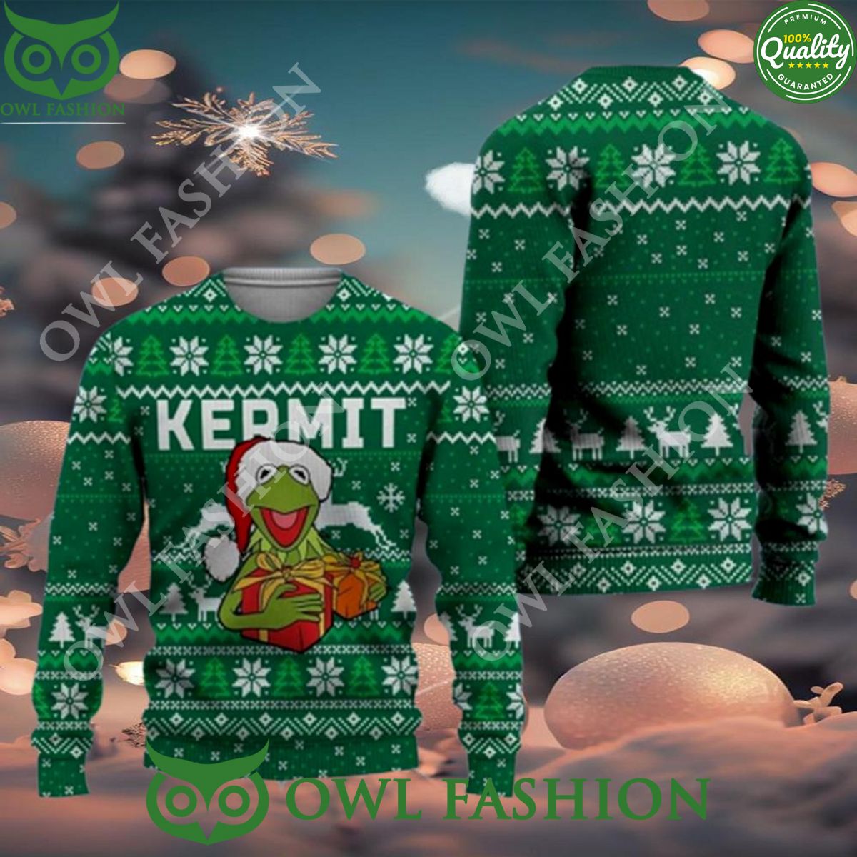 kermit the frog muppet merry christmas ugly sweater jumper 1 MKH2w.jpg