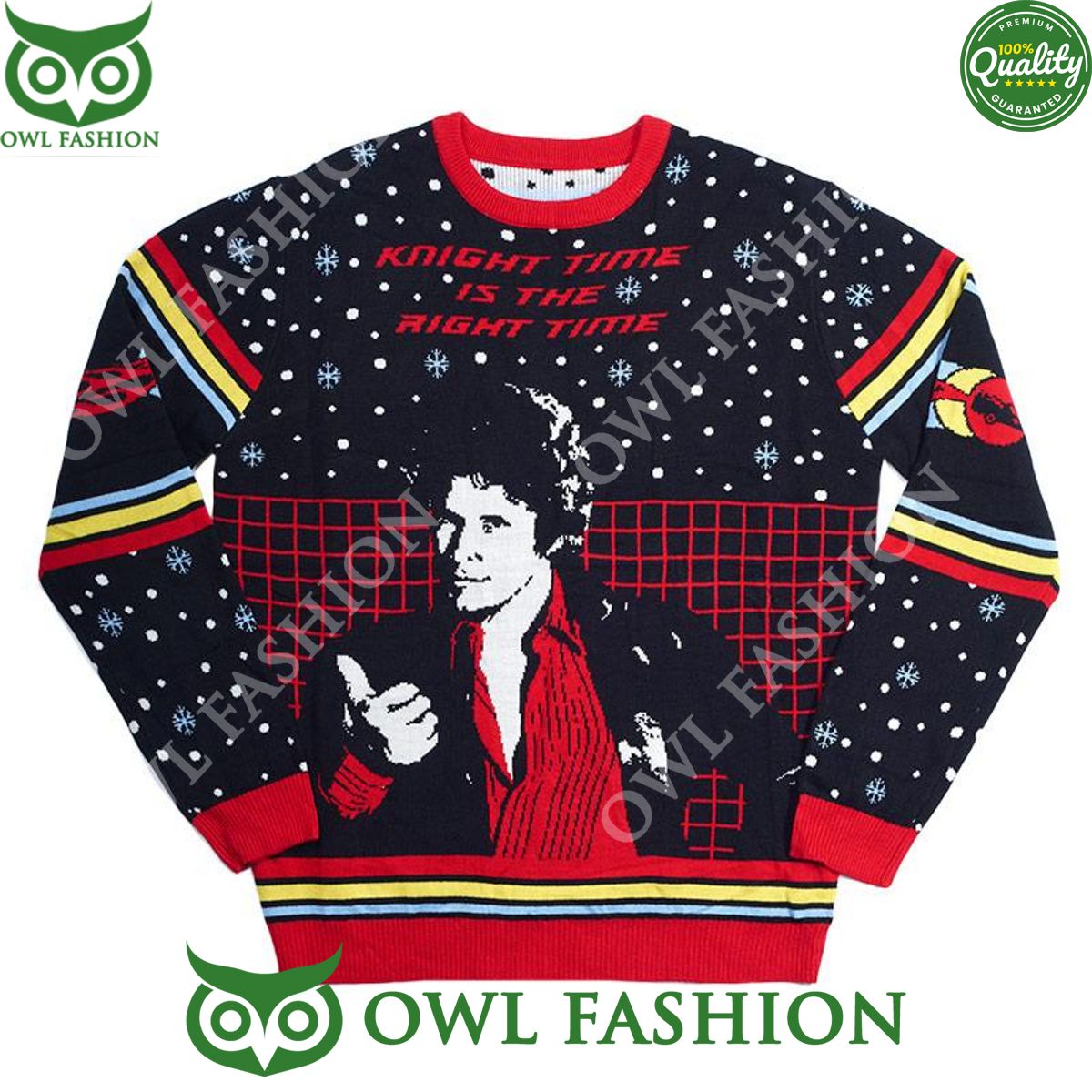 Knight Rider Knight Time Ugly Christmas Sweater Jumper Trending picture dear