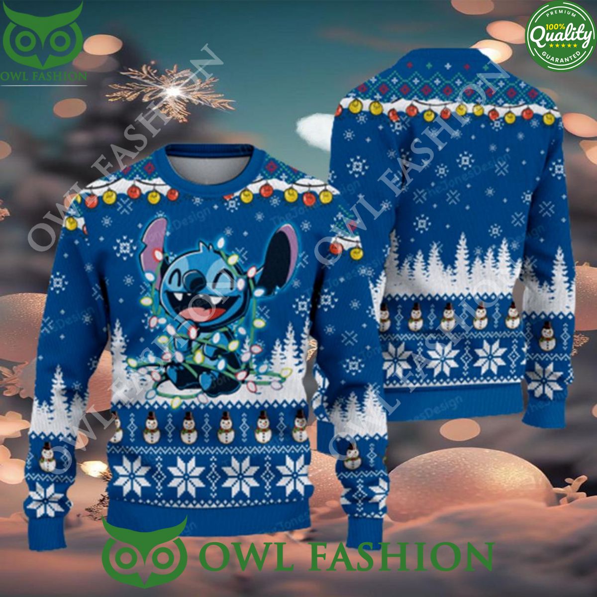 Lilo And Stitch Christmas Light Ugly Sweater Jumper Awesome Pic guys