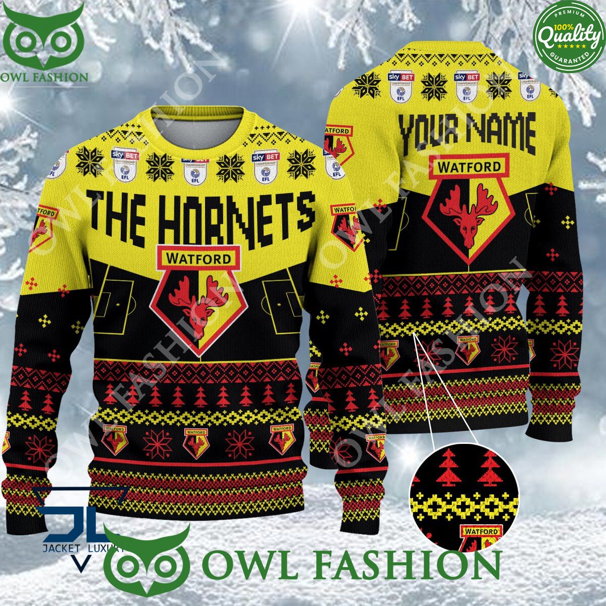 Limited Watford EFL Design For Fans Ugly Sweater Jumper You look handsome bro
