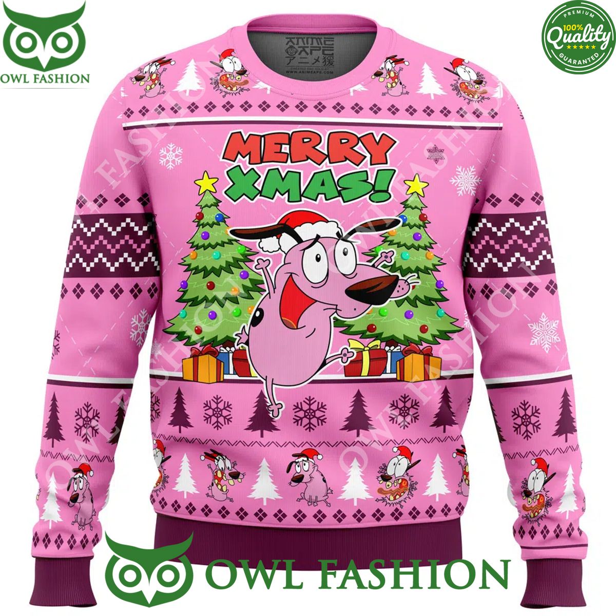 merry xmas courage the cowardly dog ugly christmas sweater jumper 1 9tTuD.jpg