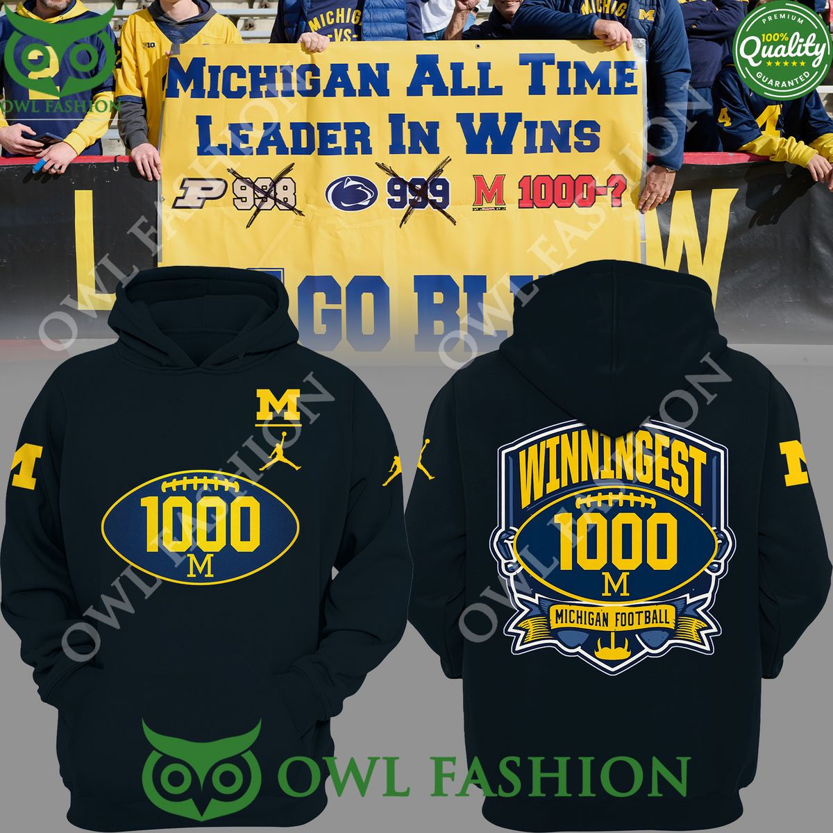 Michigan 1000 wins Wolverines Football NCAA Hoodie It is too funny