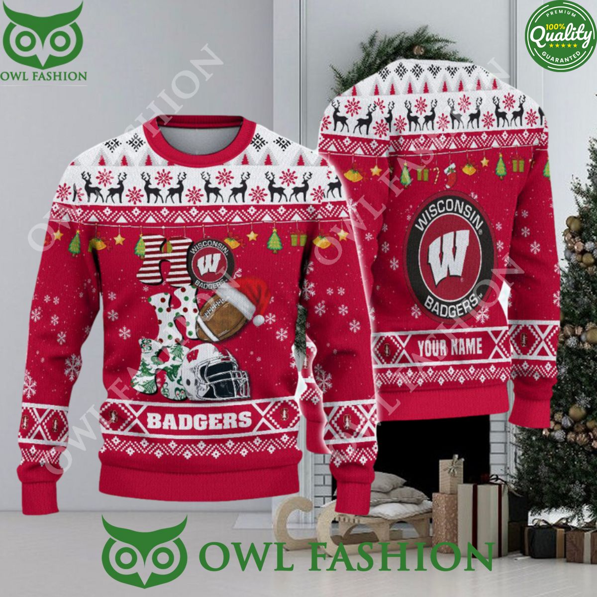 ncaa wisconsin badgers ho ho ho custom ugly christmas sweater jumper 1 Rhn0I.jpg