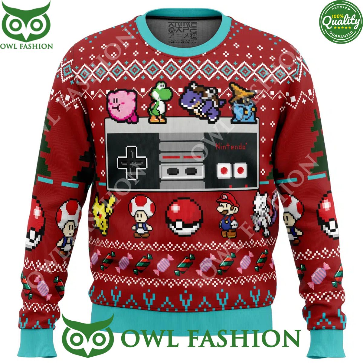 Nintendo Controller Game Ugly Christmas Sweater Jumper Natural and awesome