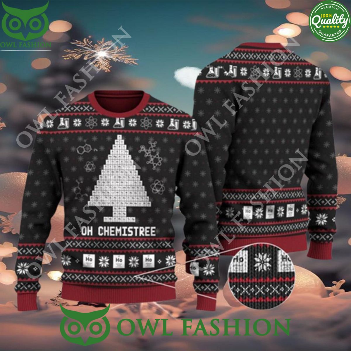 Oh Chemistree Knit Ugly Christmas Sweater Jumper I am in love with your dress