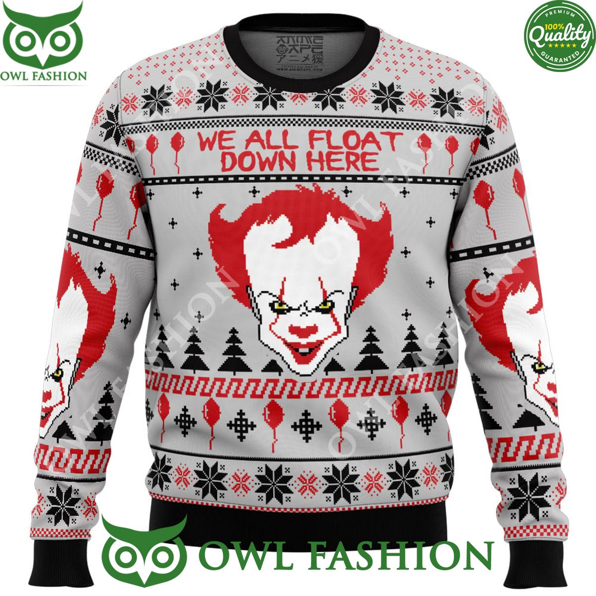 Pennywise IT Ugly Christmas Sweater Jumper Eye soothing picture dear