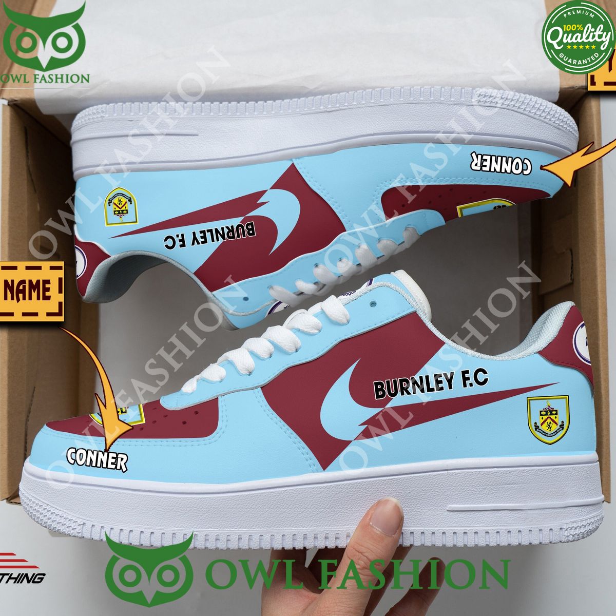 Premier League Burnley F.C Personalized Air Force 1 Shoes You look lazy