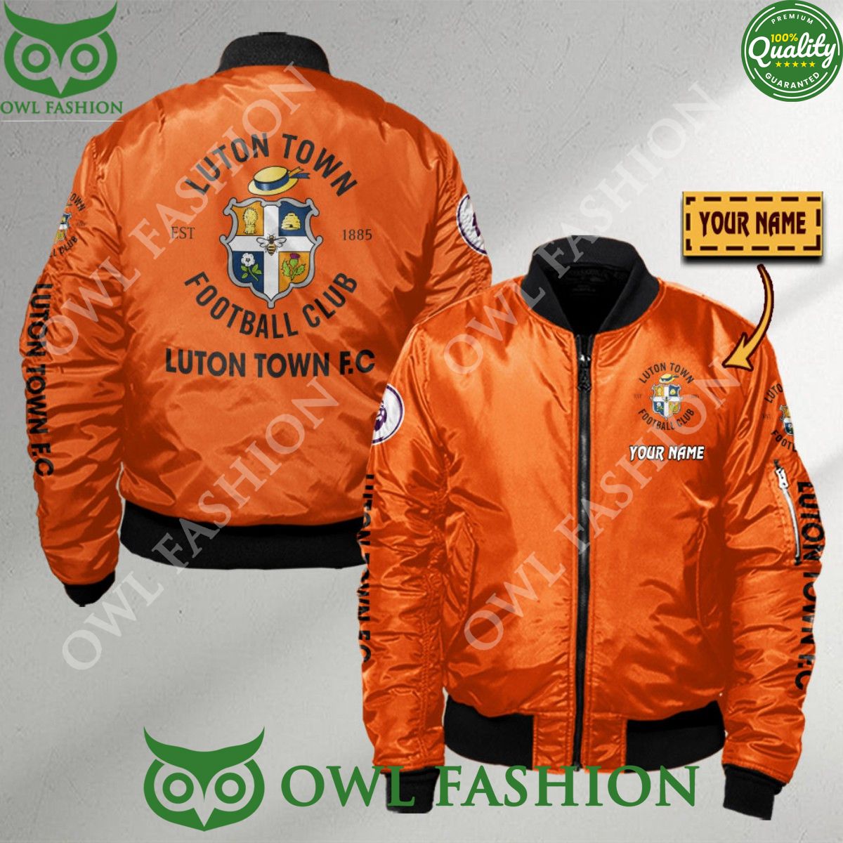 Premier League Luton Town F.C Customized 3D Bomber Jacket Natural and awesome