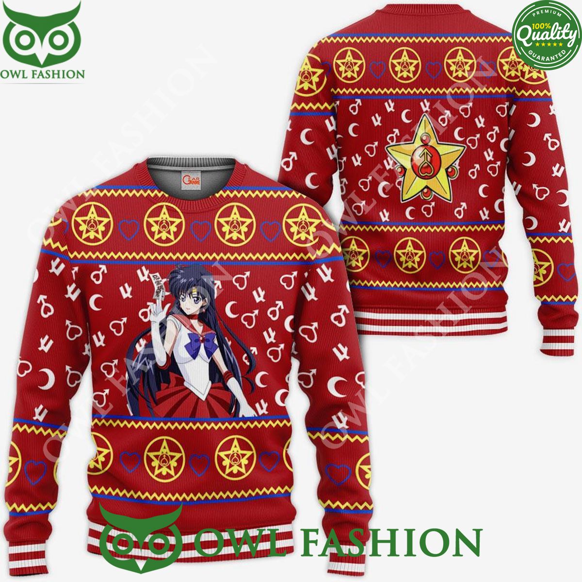 Sailor Mars Anime Ugly Christmas Sweater Cool look bro