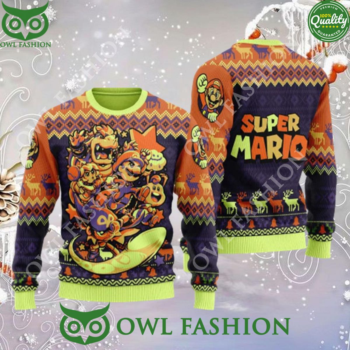 Super Mario Unisex Ugly Sweater Jumper Looking so nice