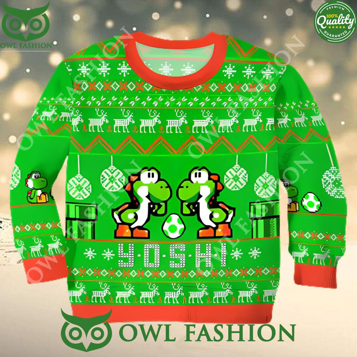 Super Mario Yoshi Custom Kid Ugly Sweater Jumper Best picture ever
