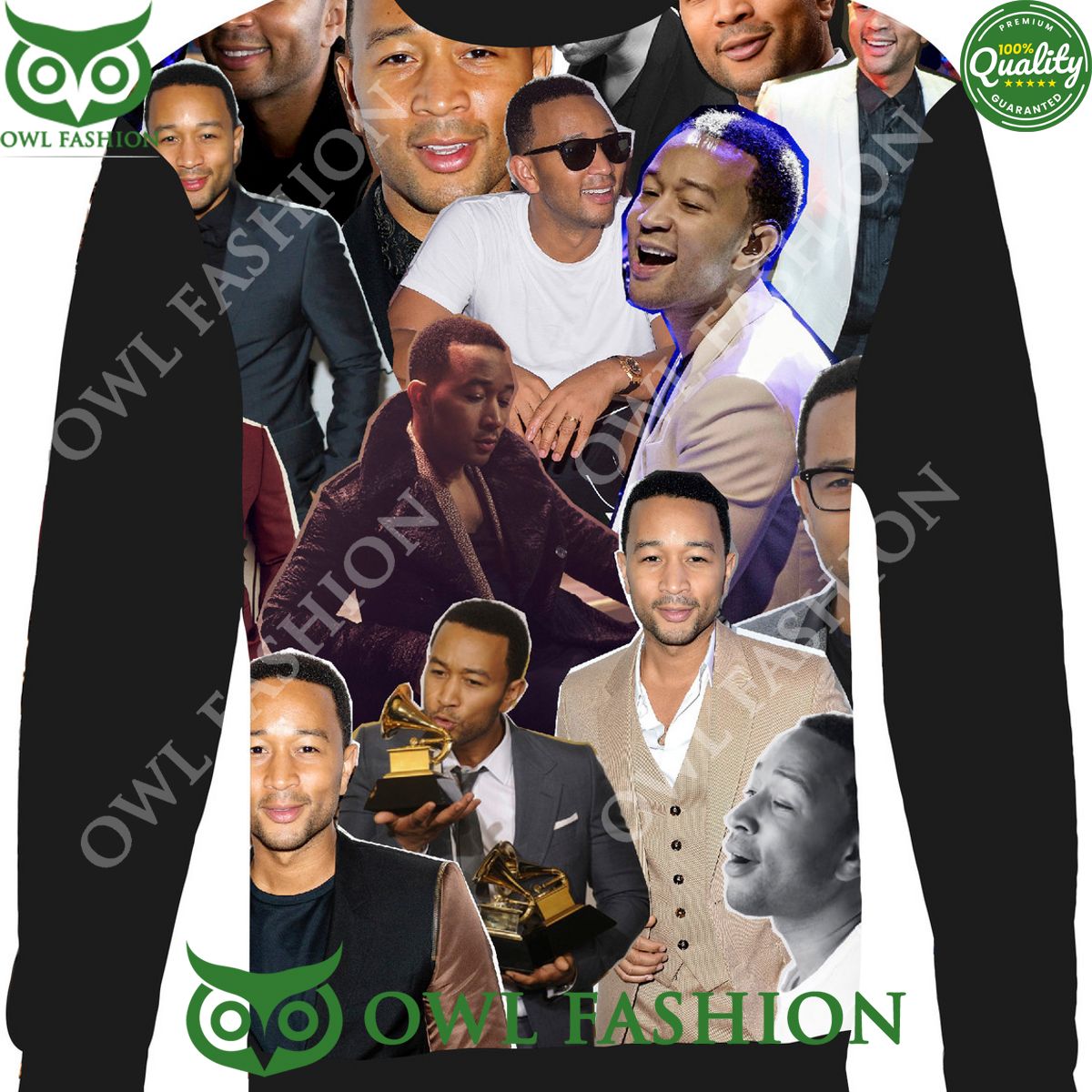 What is on John Legends Collage Sweater Best picture ever