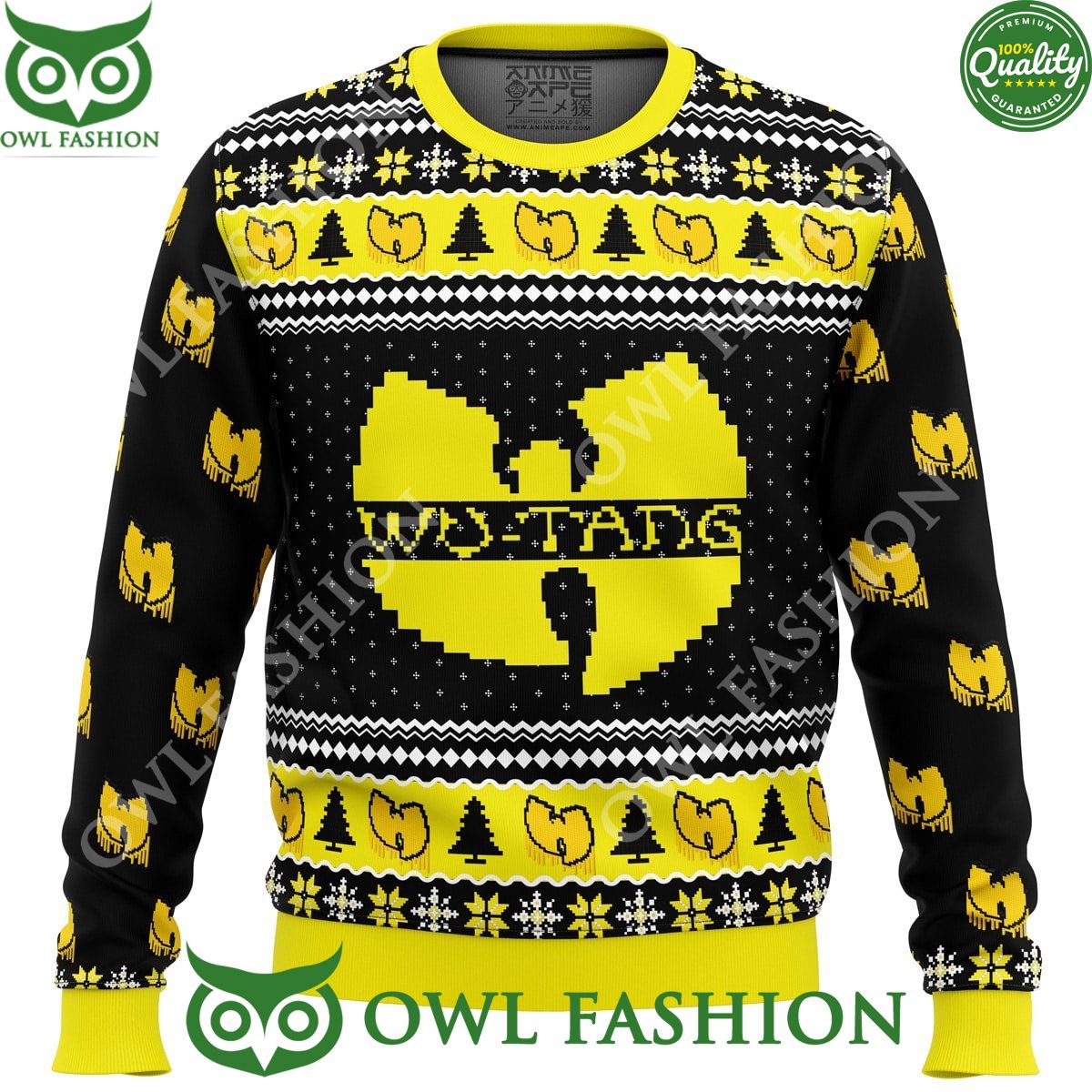 wu tang clan party christmas sweater yellow Selfie expert