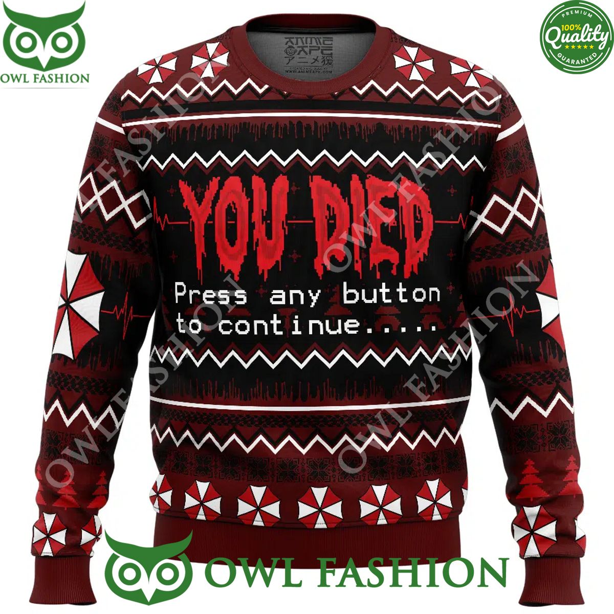 you died resident evil ugly christmas sweater jumper 1 9iauA.jpg