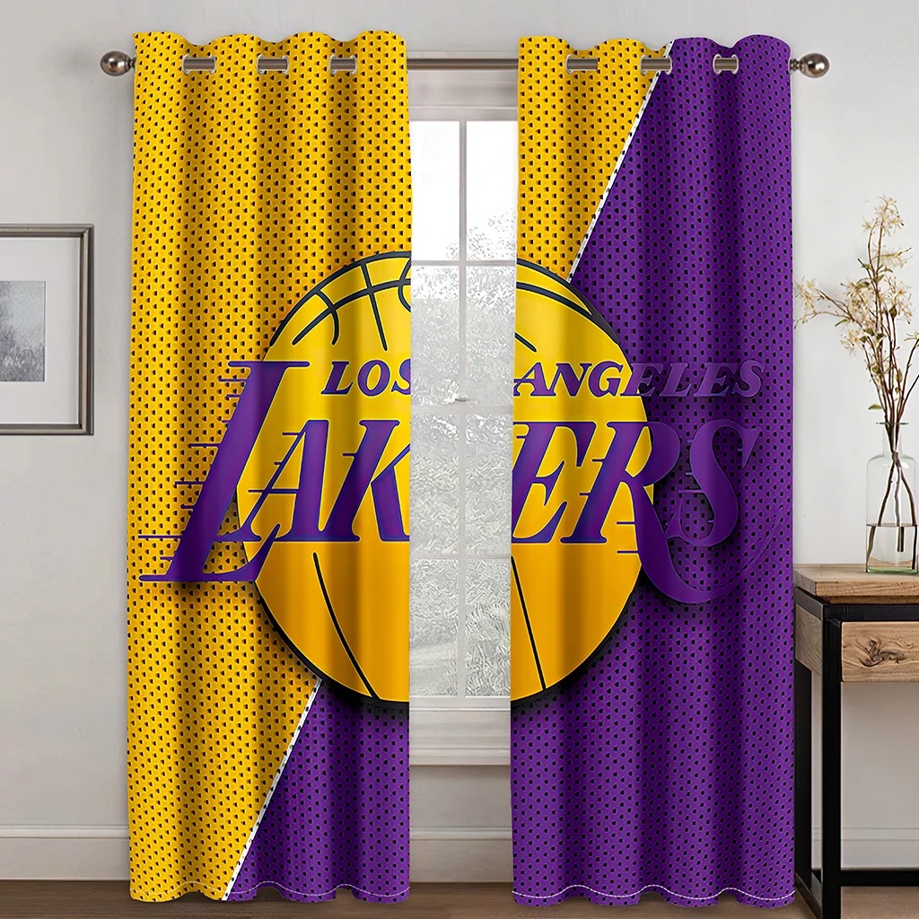 NBA Los Angeler Lakers Team Printed Window Curtain