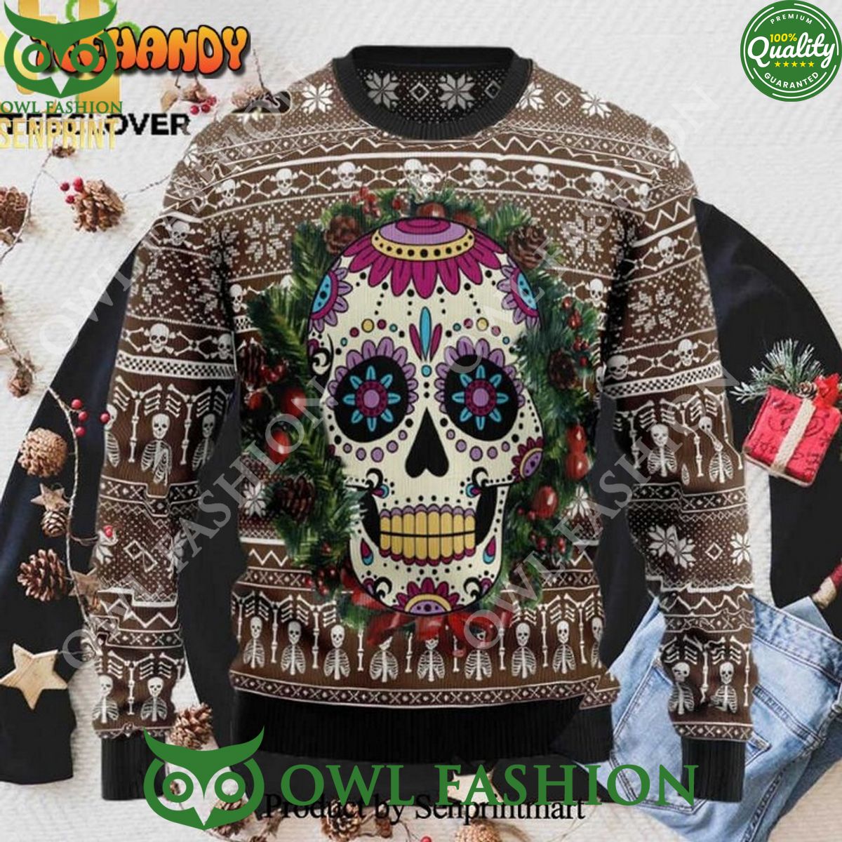 awesome sugar skull xmas ugly christmas holiday sweater 1 EunZi.jpg