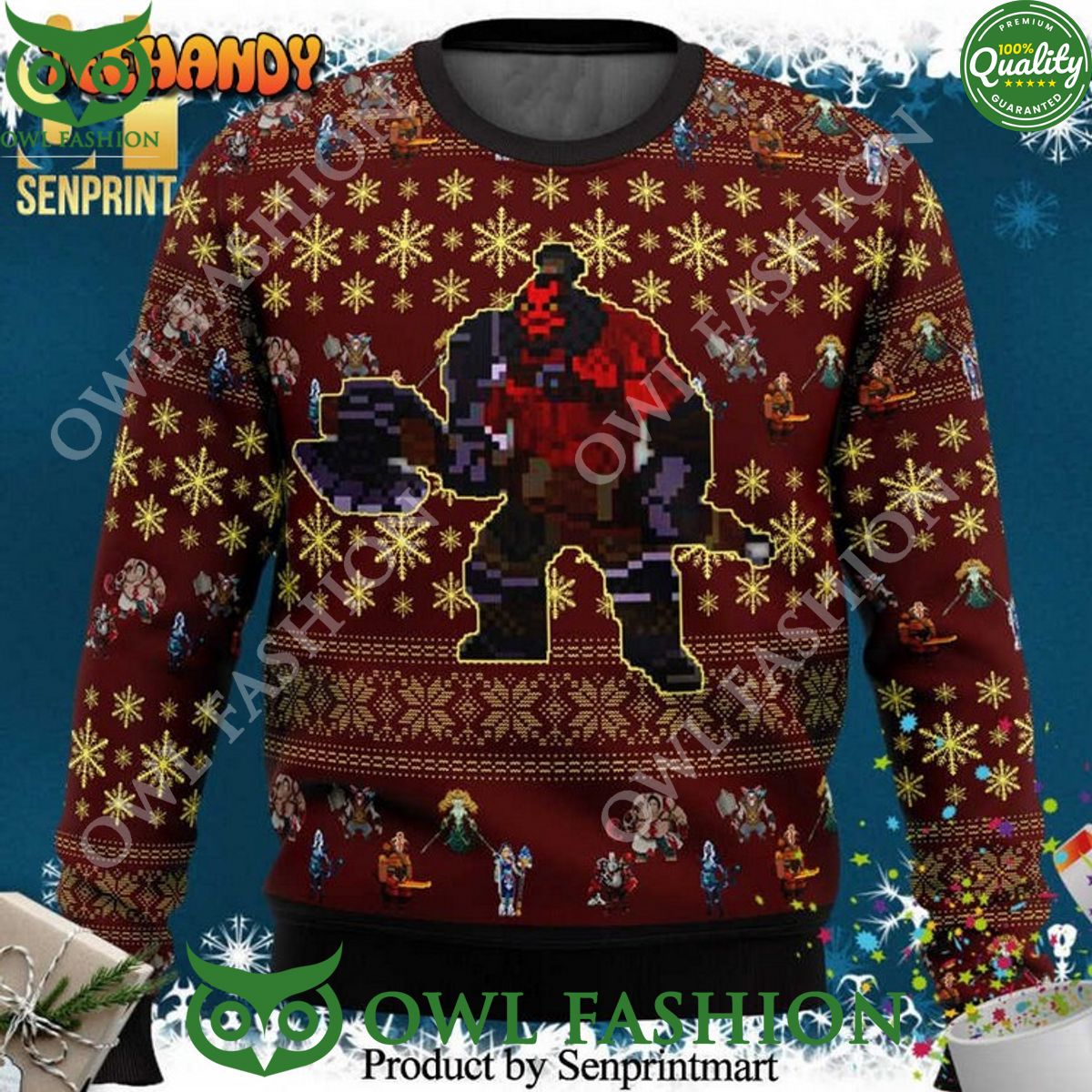 Axe Hero Dota 2 Knitted Ugly Christmas Sweater Nice shot bro