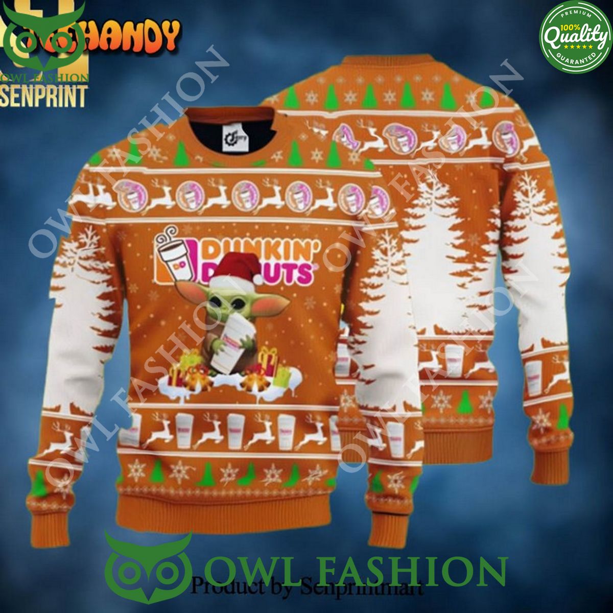baby yoda hug dunkin donuts christmas ugly wool sweater jumper trending 1 Mi7If.jpg