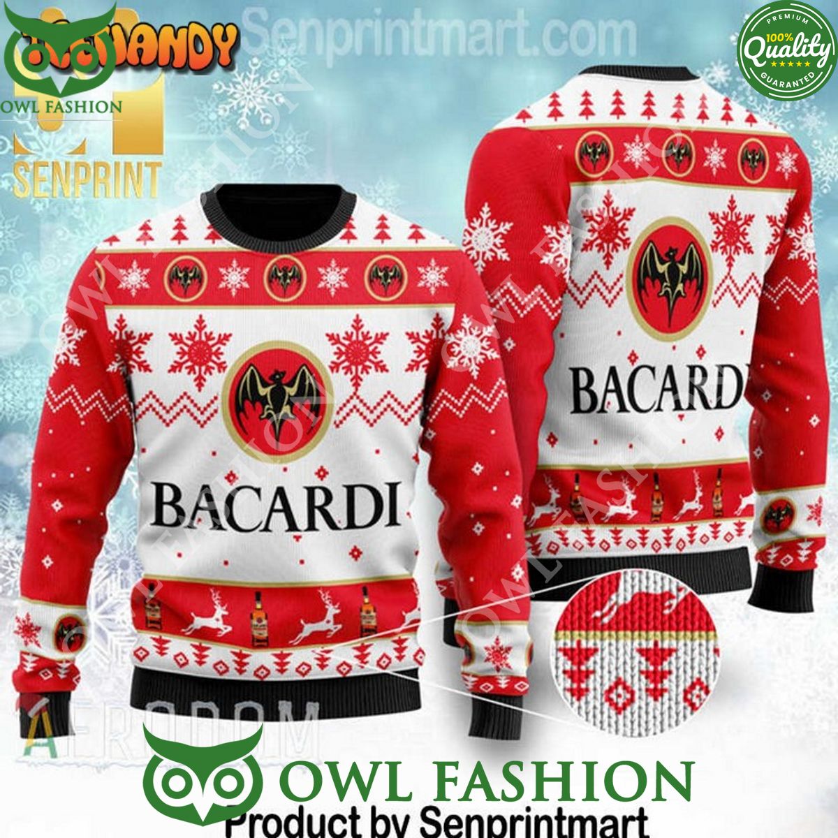 Bacardi Vacation Time Christmas Wool Sweater Nice photo dude