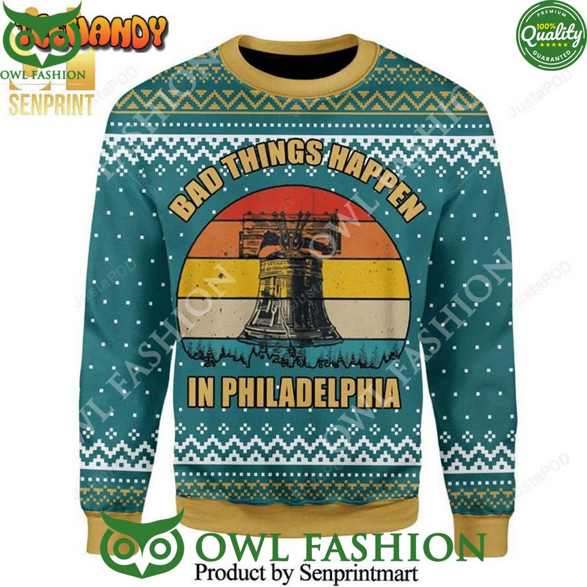 Bad Things Happen In Philadelphia Knitted Ugly Sweater Good click