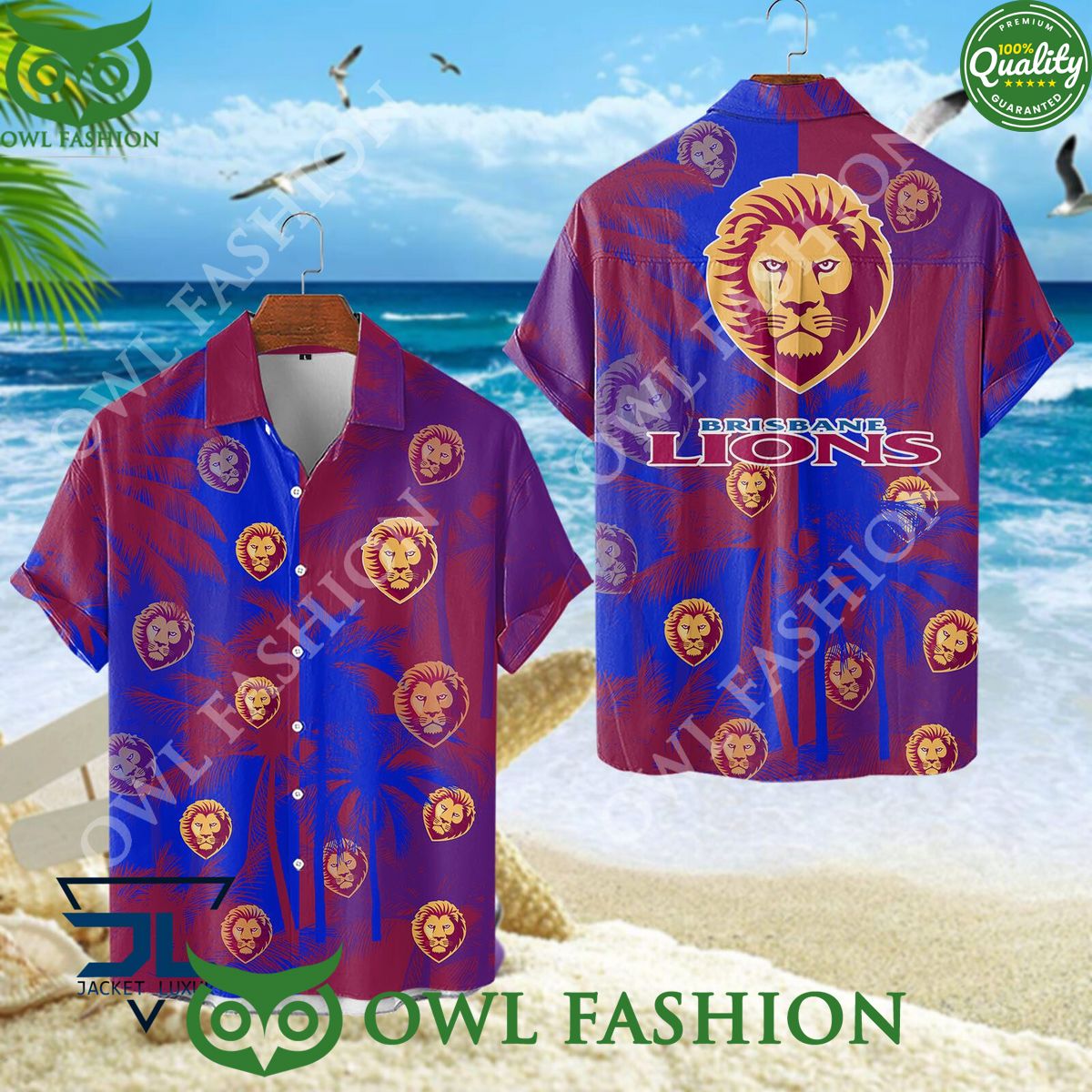 Brisbane Lions AFL Australian Hawaiian shirt and short Loving click