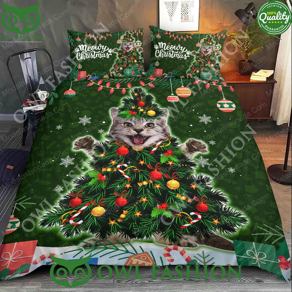 cute maine coon cat christmas tree light xmas limited bedding set 2 50vvw.jpg