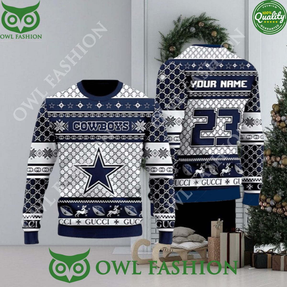 dallas cowboys american football gucci ugly christmas sweater 3d jumper 1 VBGua.jpg