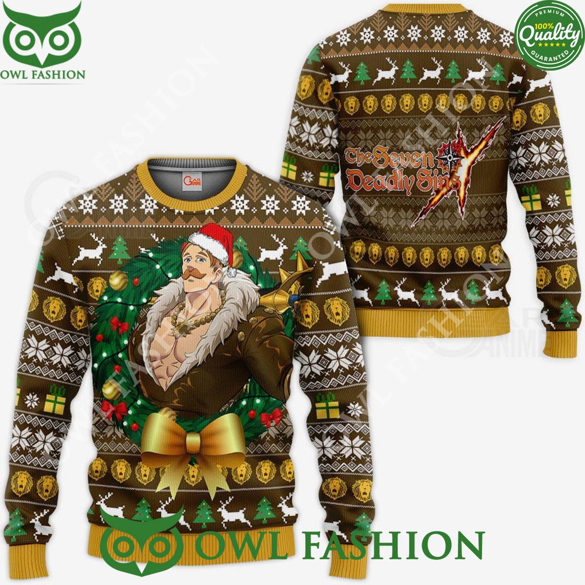 Escanor Ugly Christmas Sweater Xmas Gift Jumper Best couple on earth