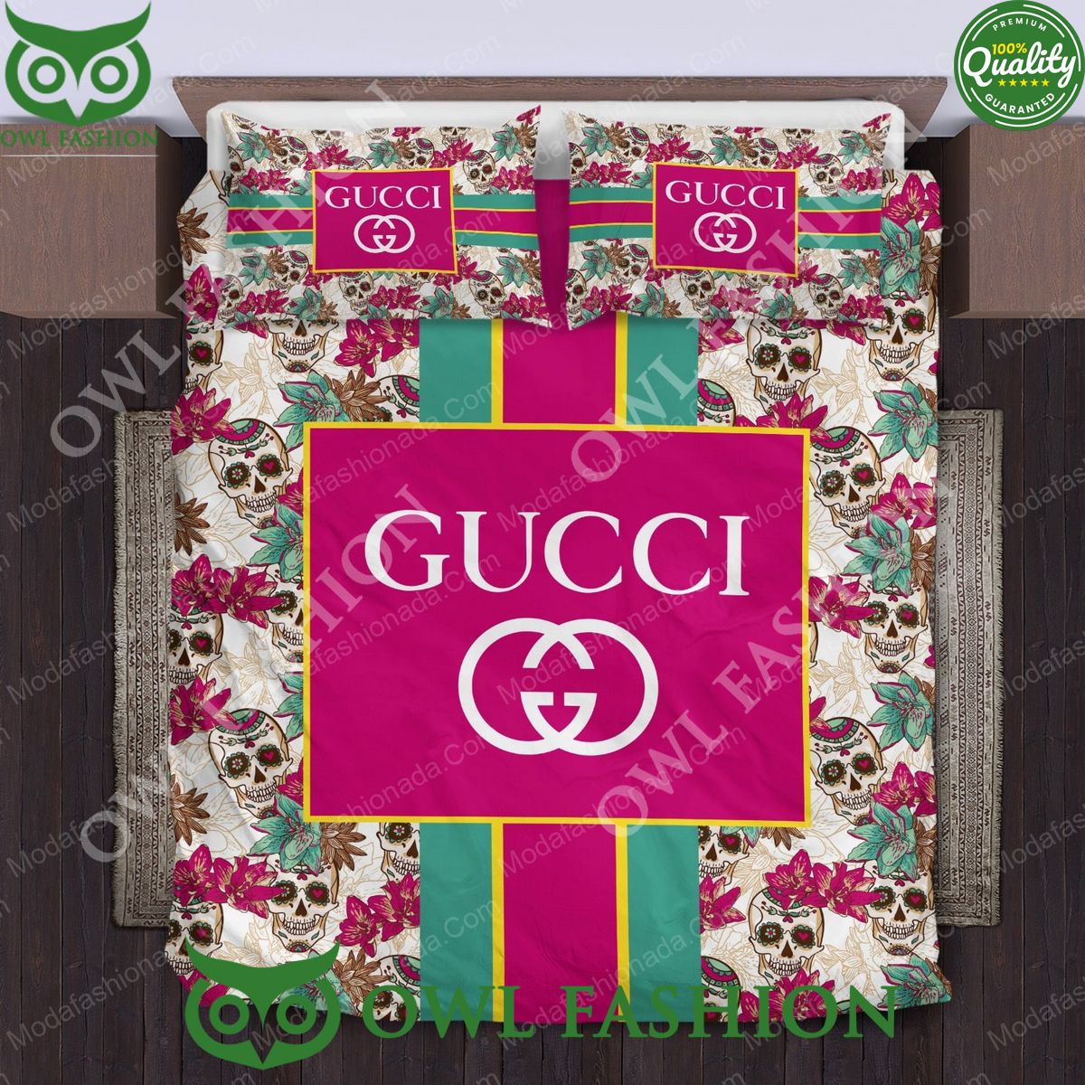 Gucci Sugar Skull Bedding Sets Beauty is power; a smile is its sword.
