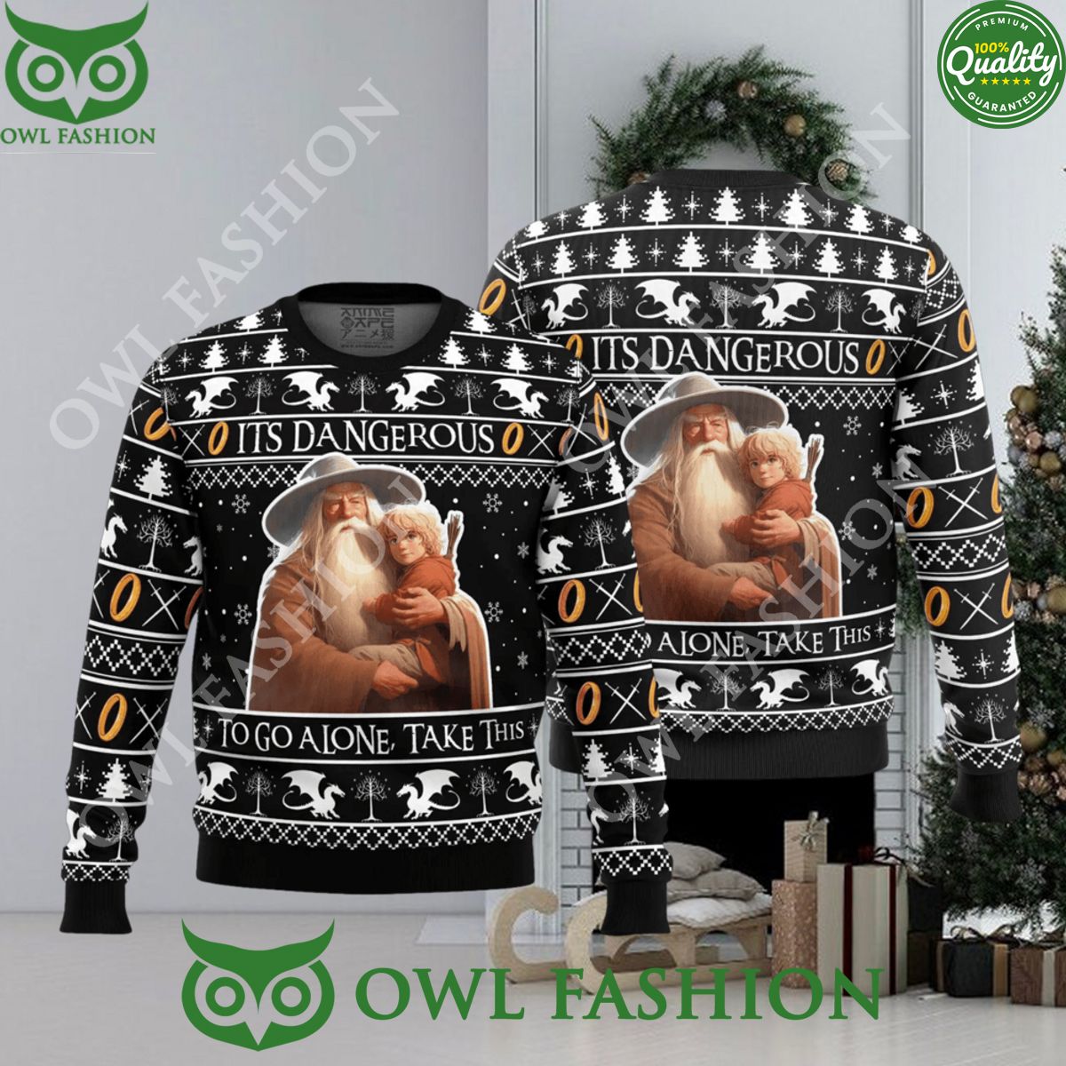 its dangerous to go alone lord of the rings ugly christmas sweater 1 GvrE6.jpg
