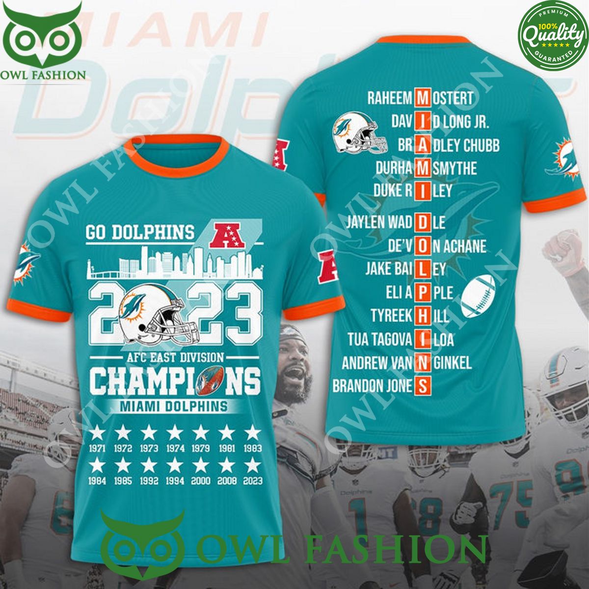 Miami Dolphins AFC East Division Champions 2023 t shirt blue Speechless