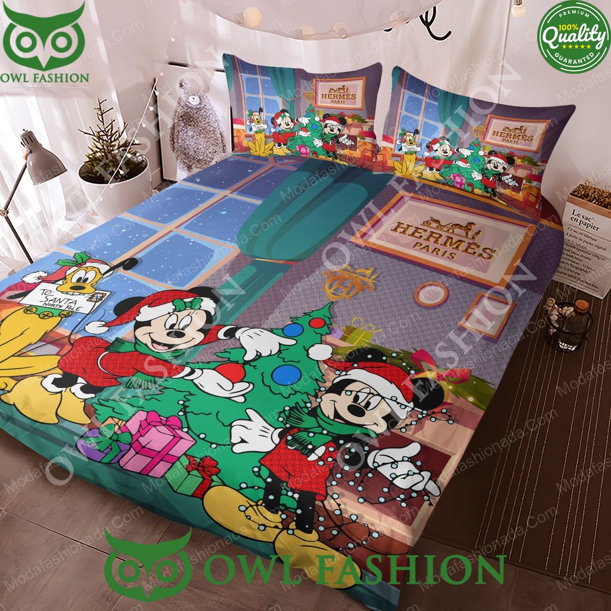 Mickey And Minnie Hermes Merry Christmas Bedding Sets She has grown up know
