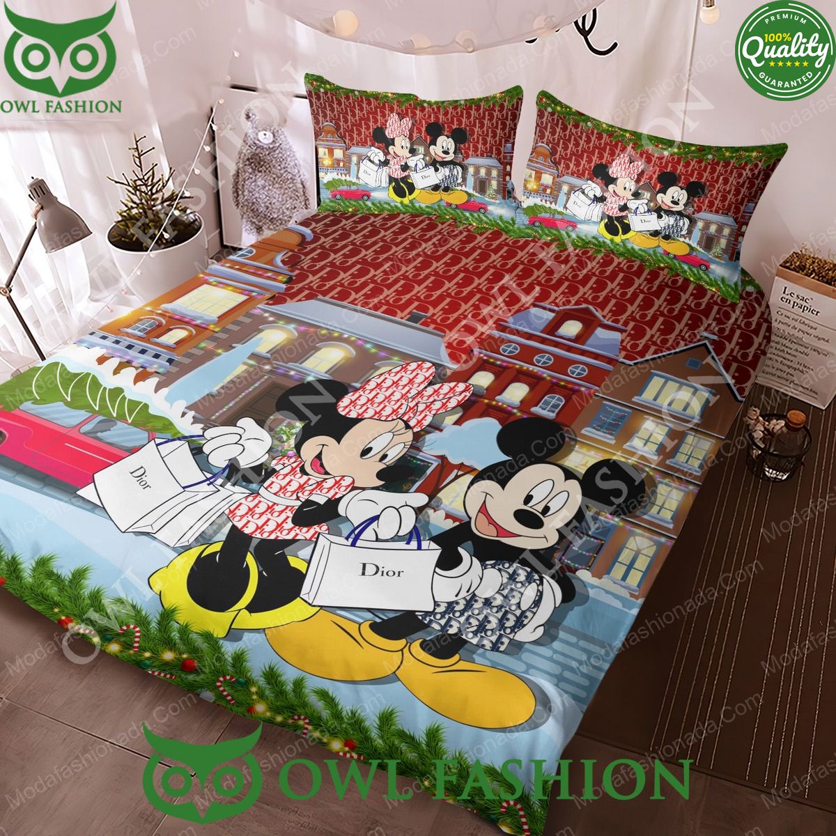 Mickey and Minnie Mouse Dior Merry Christmas Bedding Sets Best click of yours
