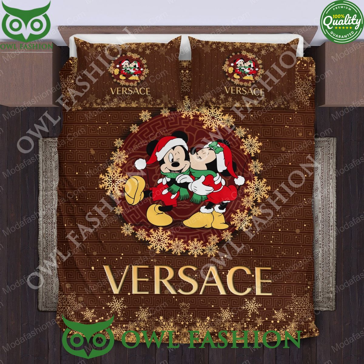 Mickey And Minnie Versace Merry Christmas Limited Bedding Set Cutting dash