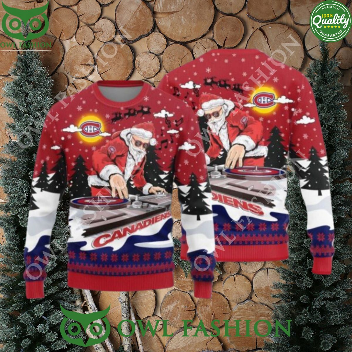 MLB Montreal Canadiens Christmas Funny DJ Santa New Style Sweater Super sober