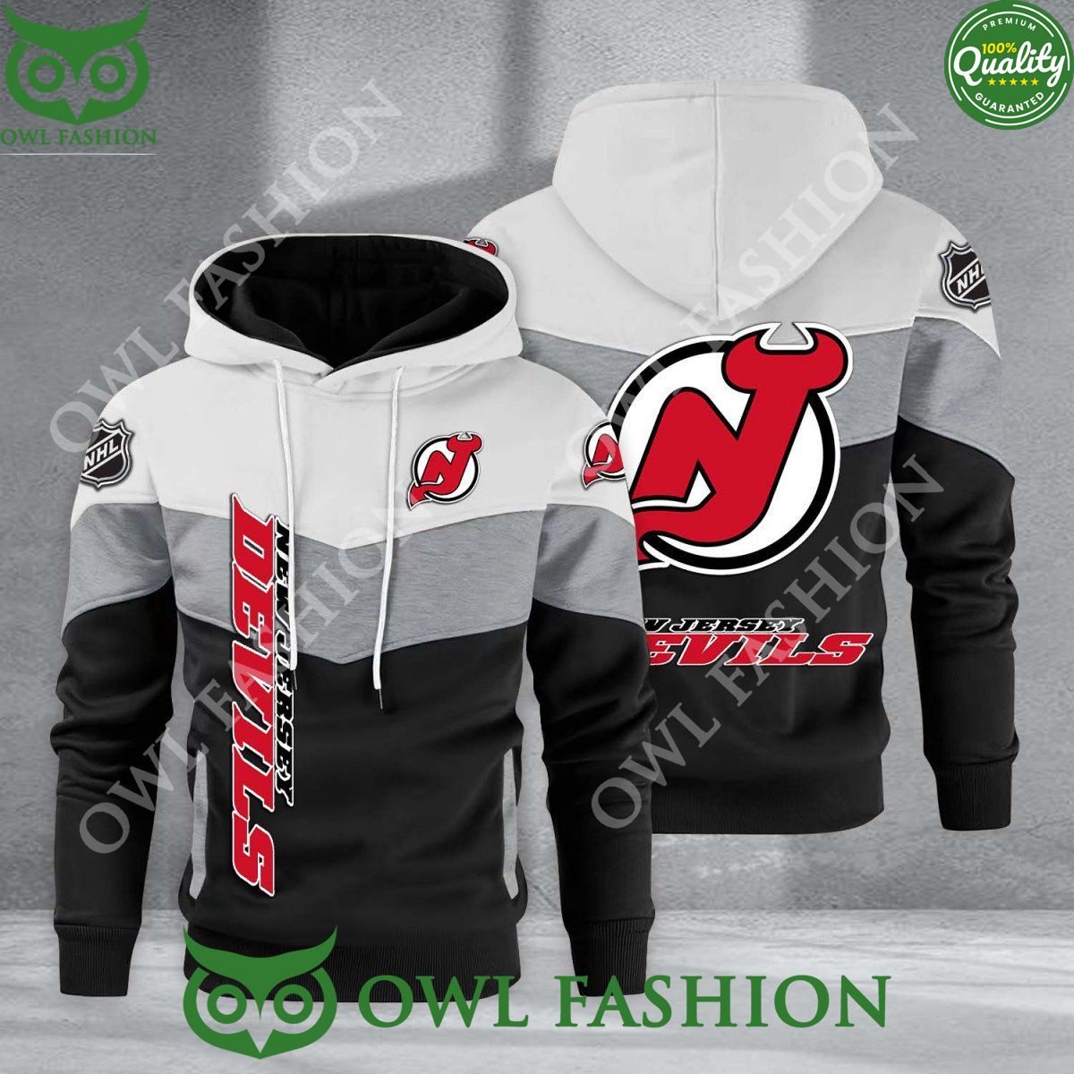 new jersey devils nhl hockey black white printed hoodie 1 u7wqD.jpg