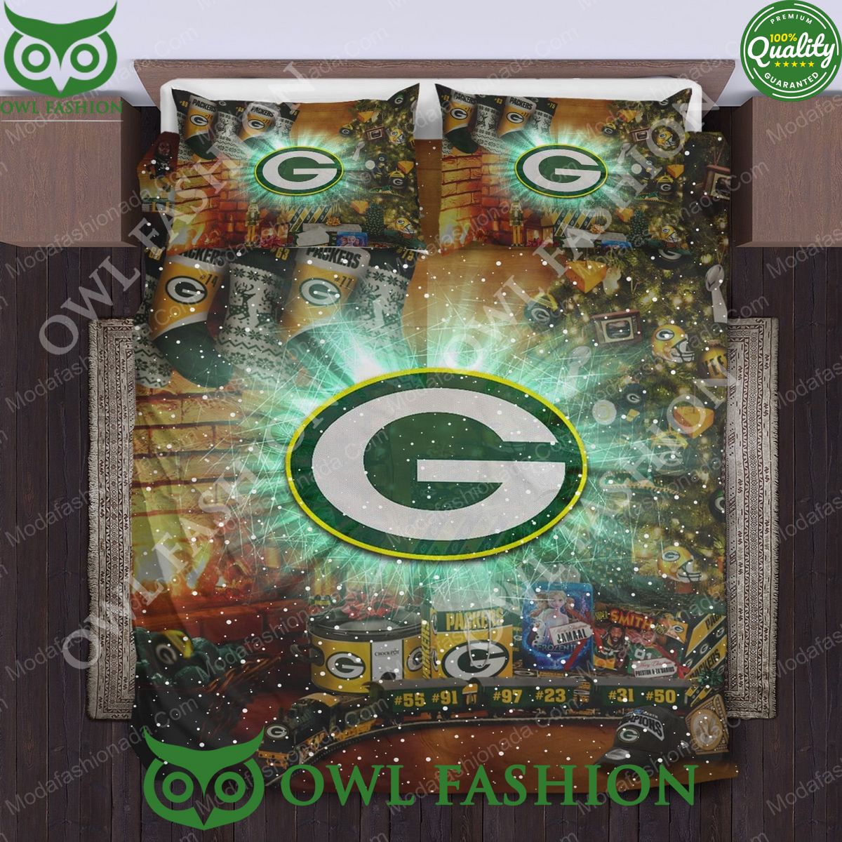 NFL Green Bay Packers Logo Christmas Bedding Sets