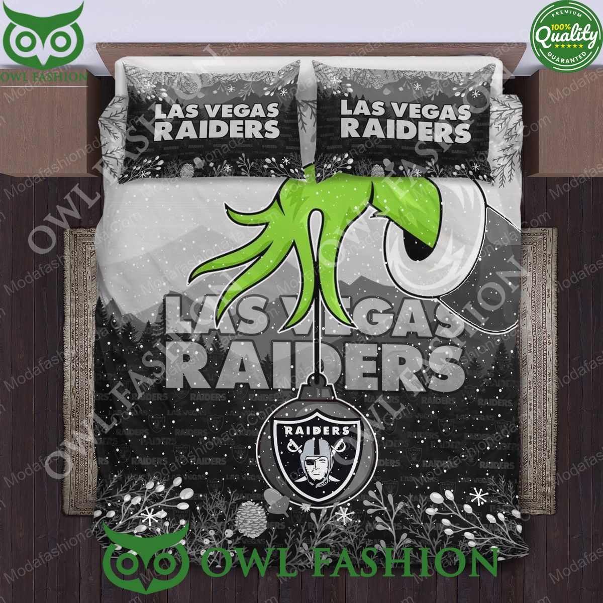 NFL Las Vegas Raiders Logo Christmas Bedding Sets Hey! You look amazing dear