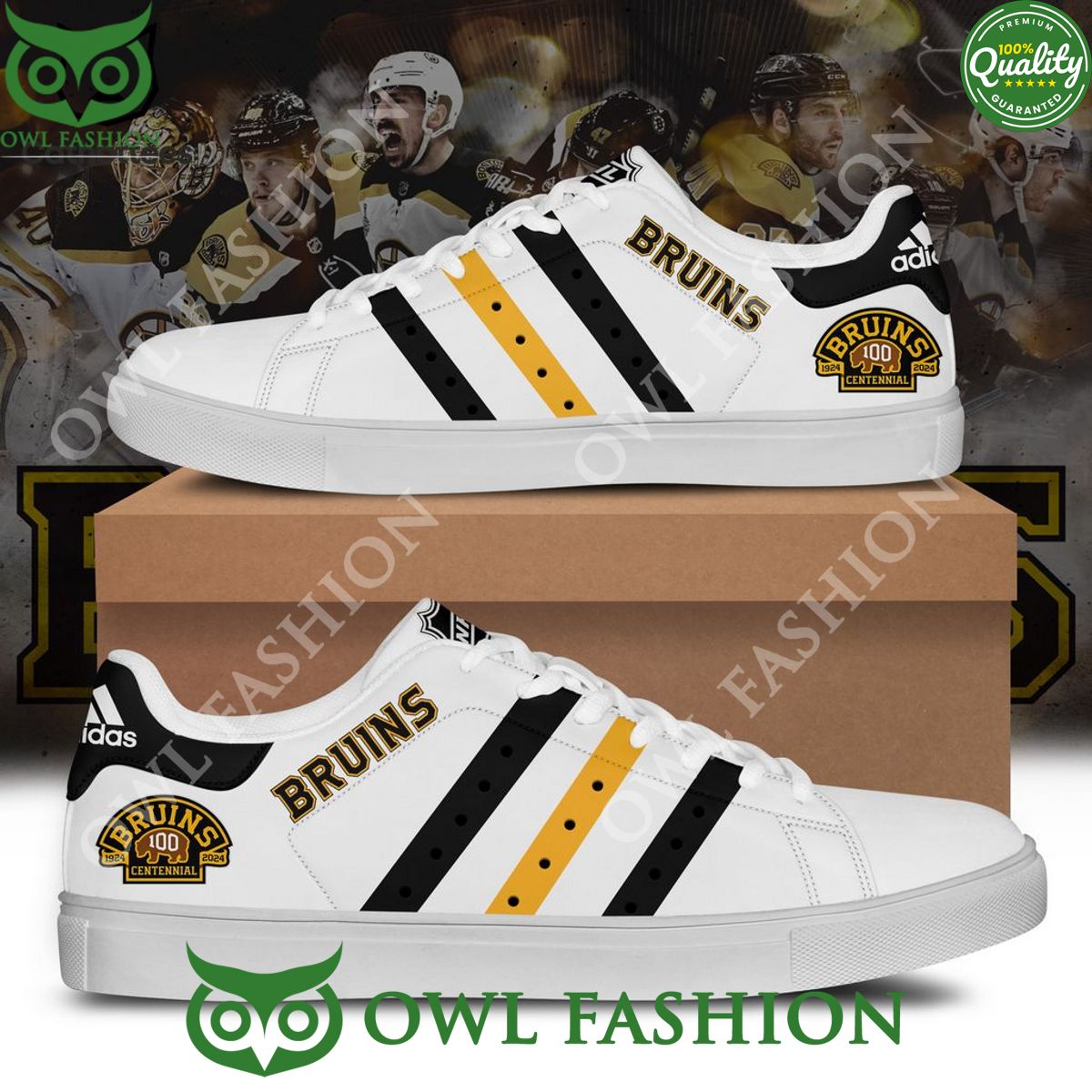 NHL Boston Bruins 100 Centennial Years Stan Smith Shoes Trending picture dear