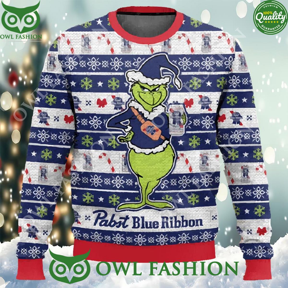 pabst blue ribbon grinch ugly christmas sweater jumper 1 GujNC.jpg