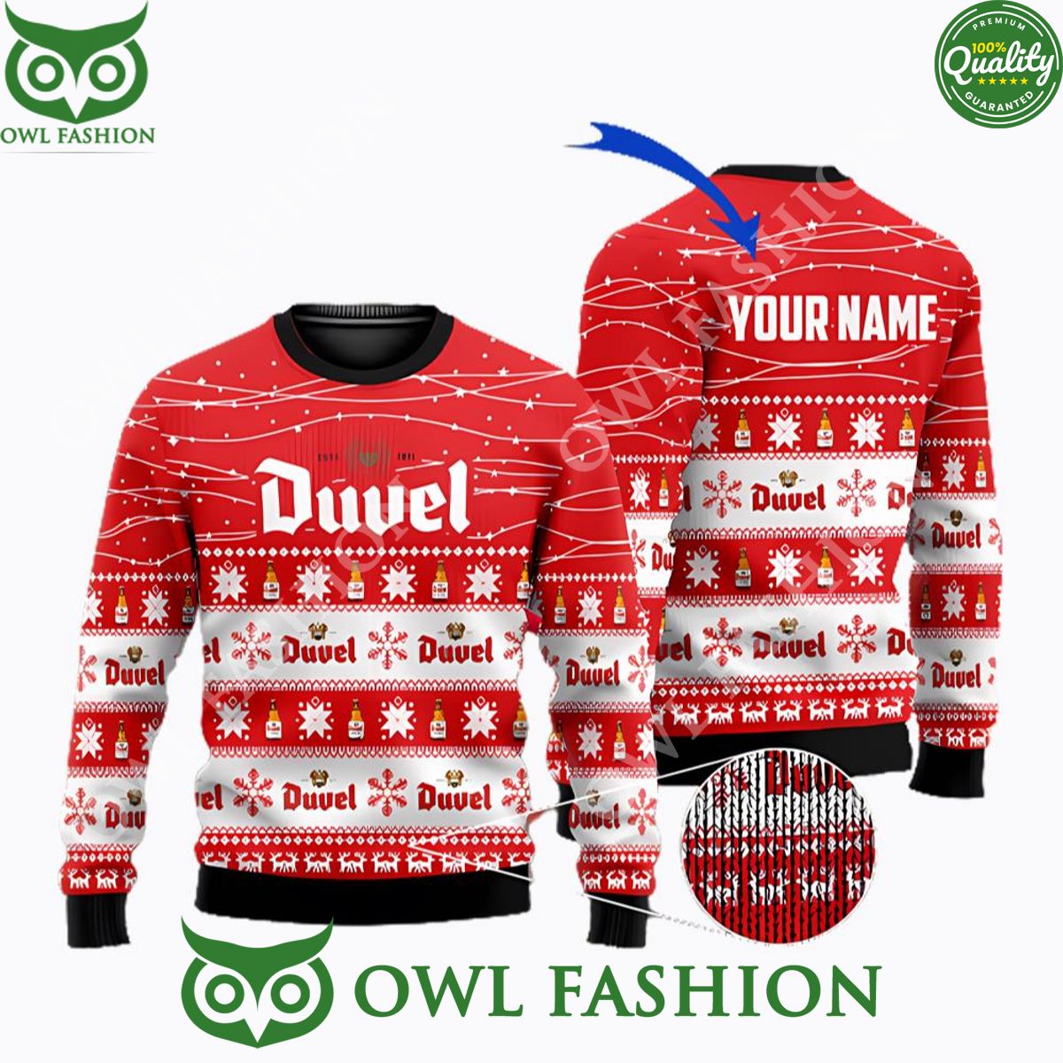 Personalized Duvel Beer Christmas Sweater Jumper You tried editing this time?