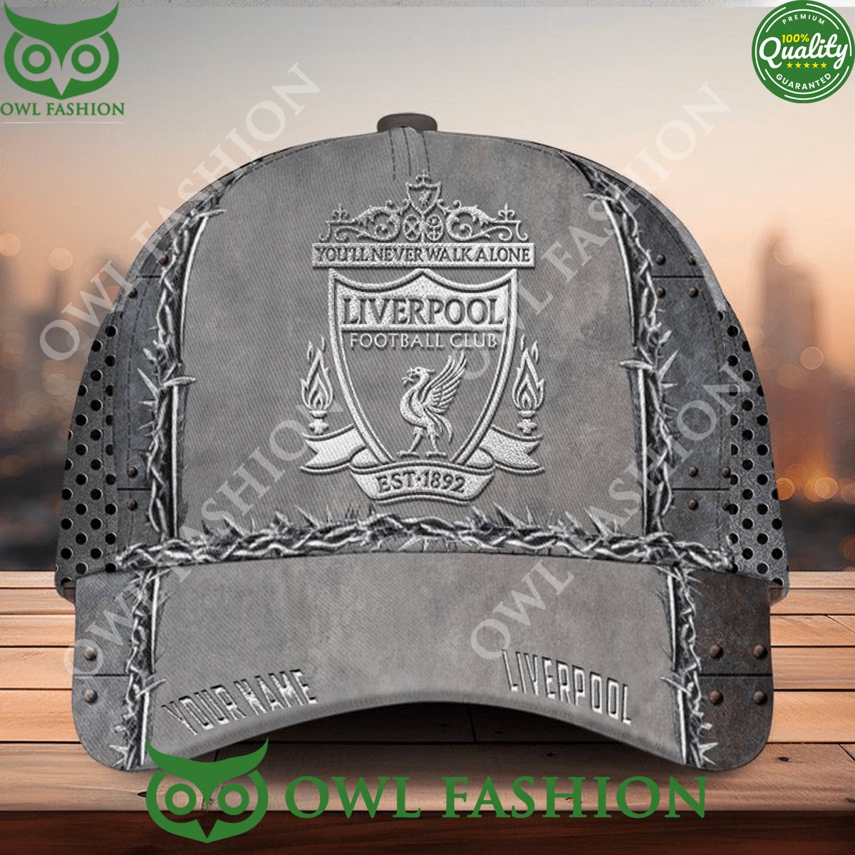 Personalized Liverpool EPL Basic Gray Classic Cap Cool look bro