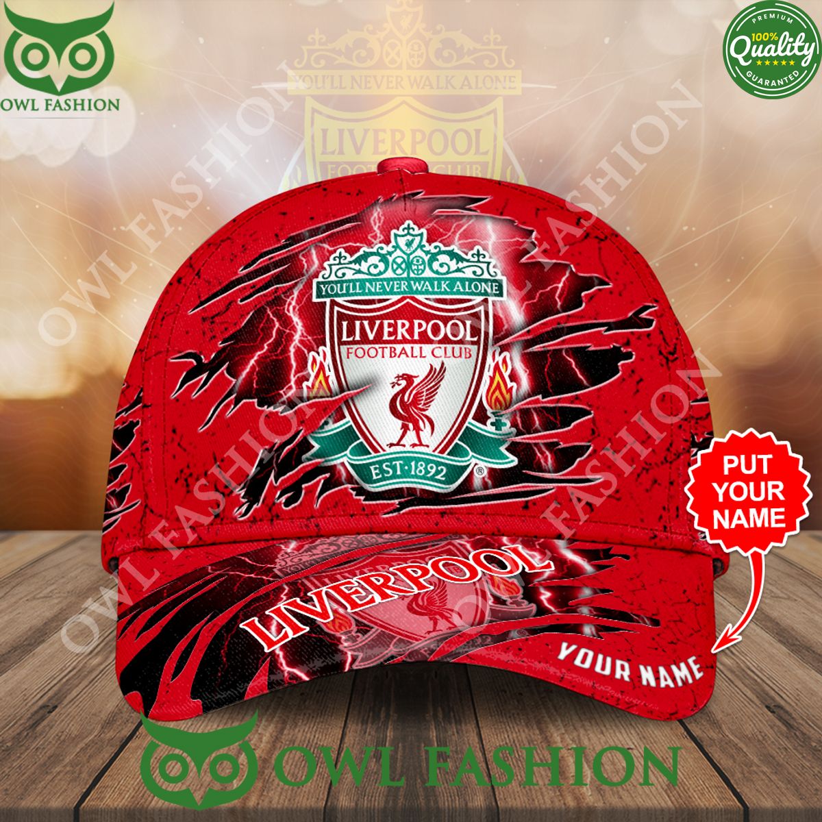 Personalized Liverpool EPL Scratches Classic Cap Good click