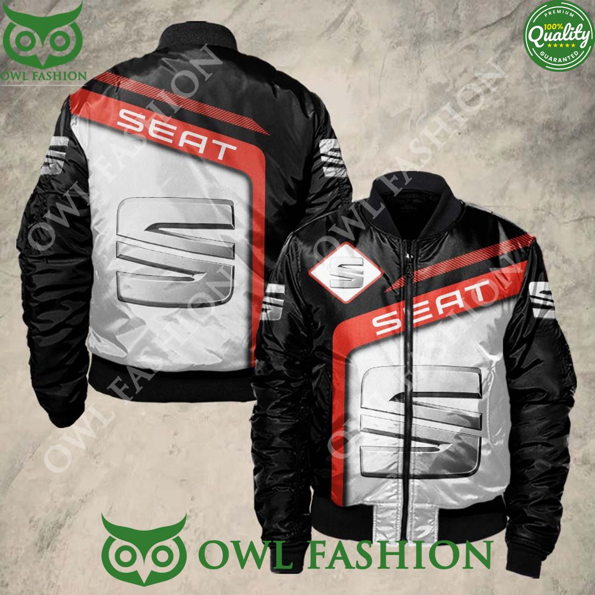 Seat Car Bomber Jacket Printed This place looks exotic.