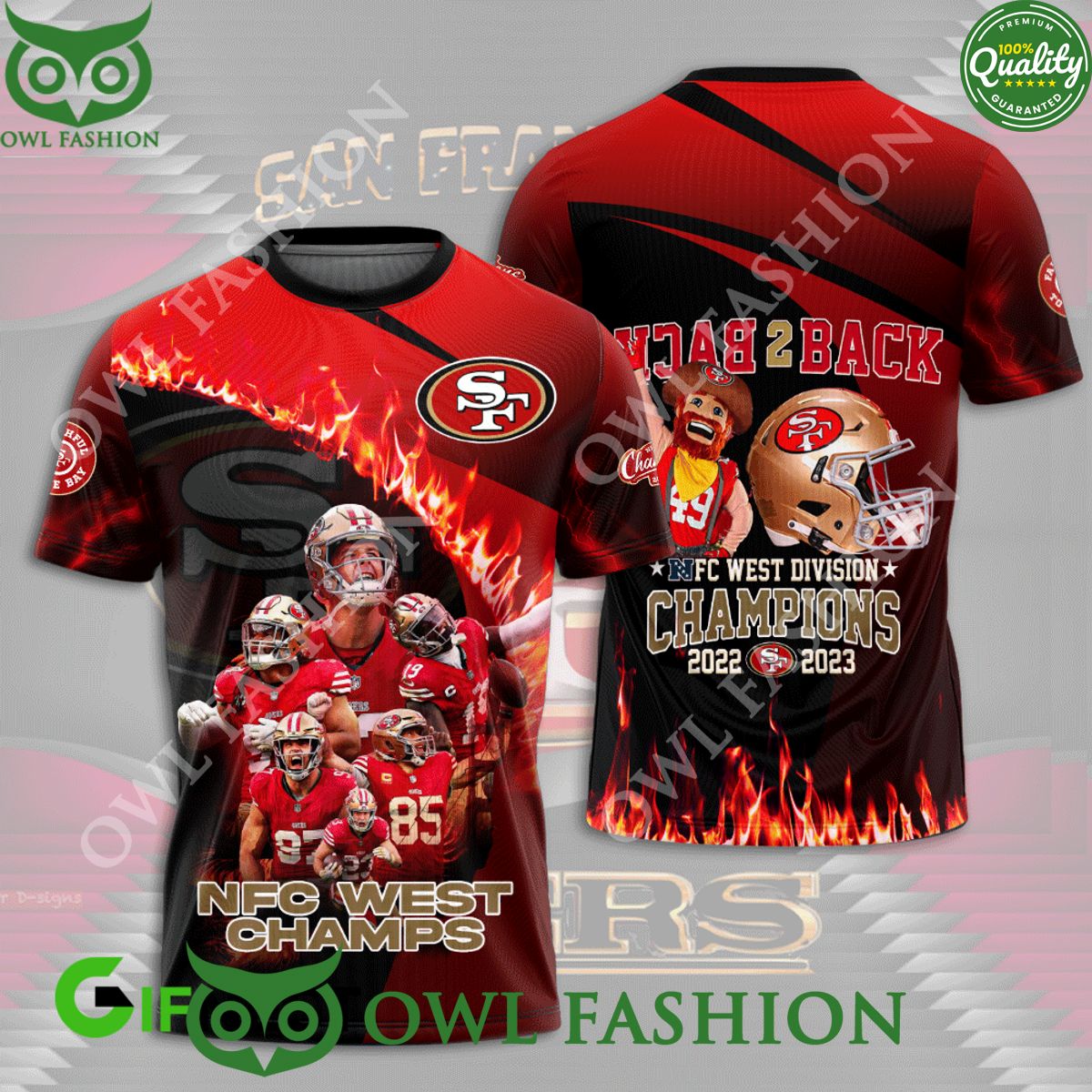 SF49 NFC West Division Champions Fire 3D T shirt Out of the world