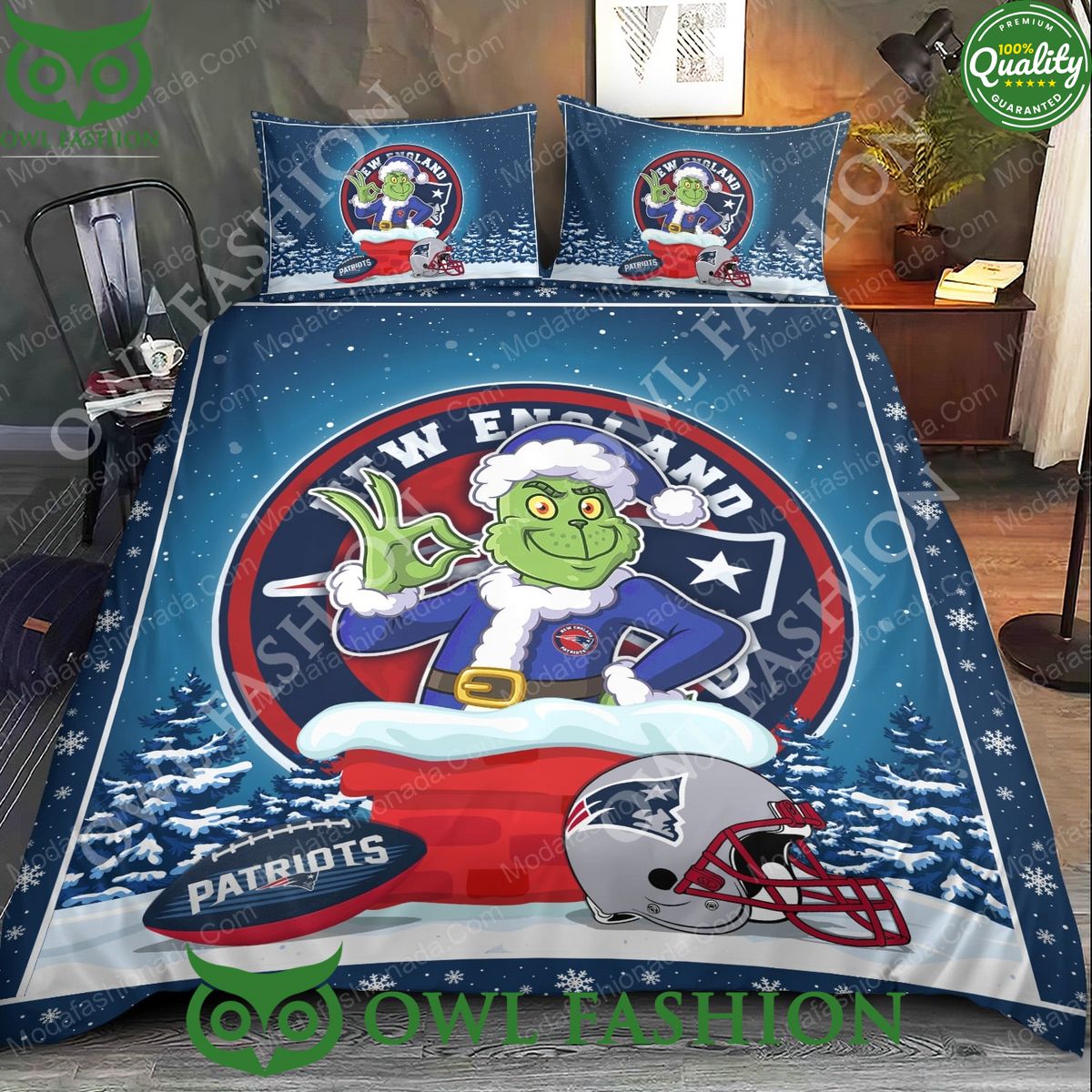 the grinch nfl new england patriots christmas bedding sets 2 vDGhy.jpg