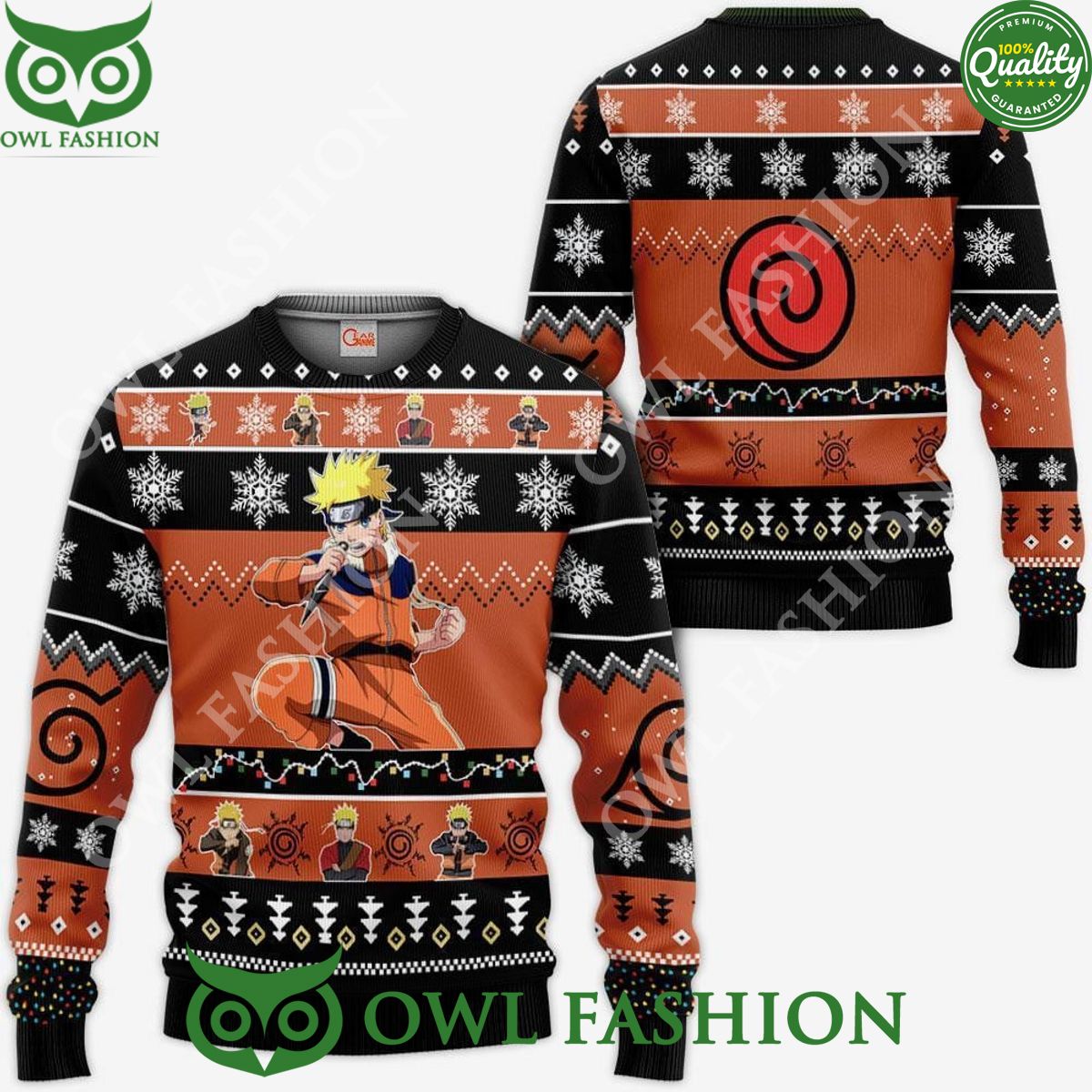 Uzumaki Naruto Vintage Ugly Christmas Sweater Jumper Stand easy bro