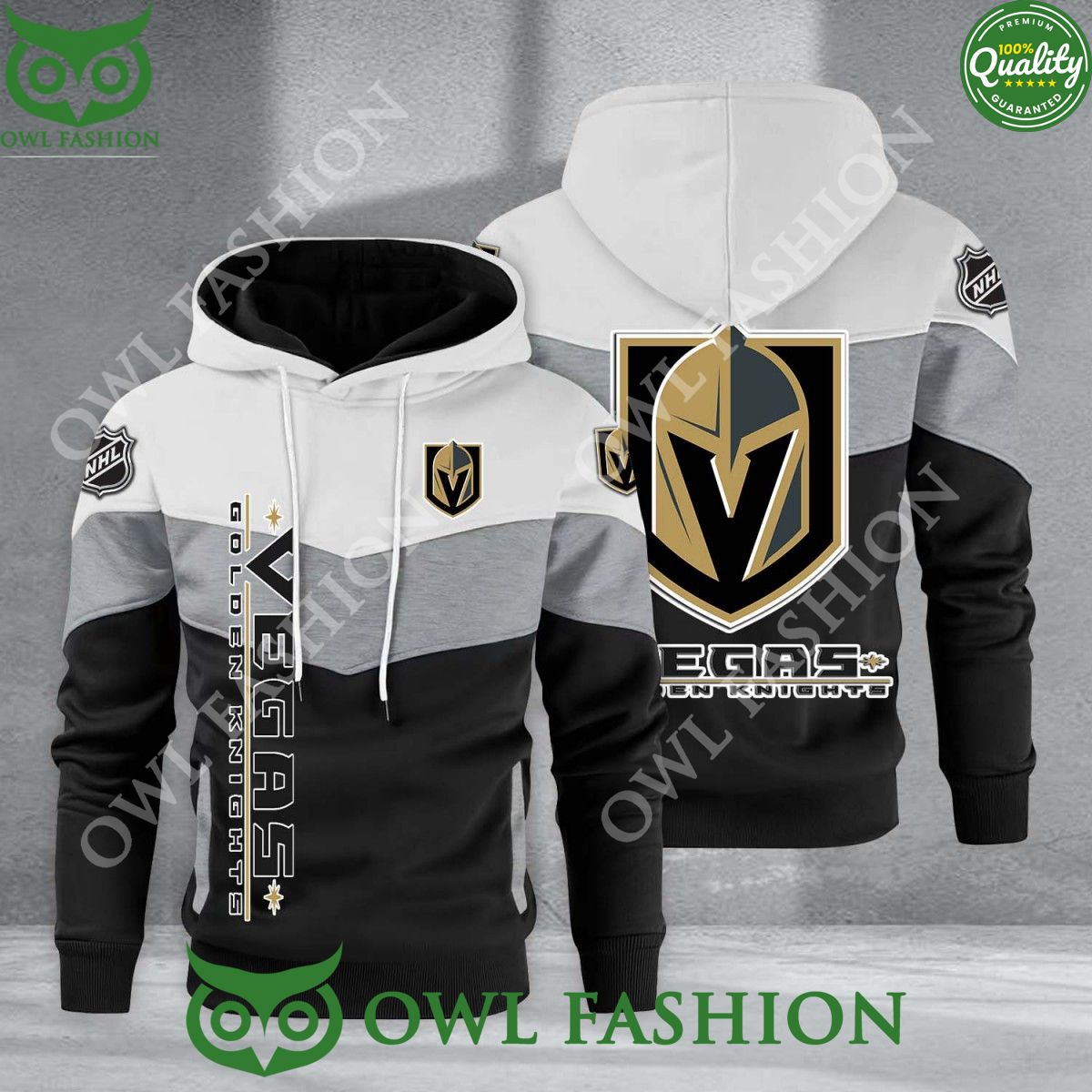 vegas golden knights nhl hockey black white printed hoodie 1 8zWH5.jpg
