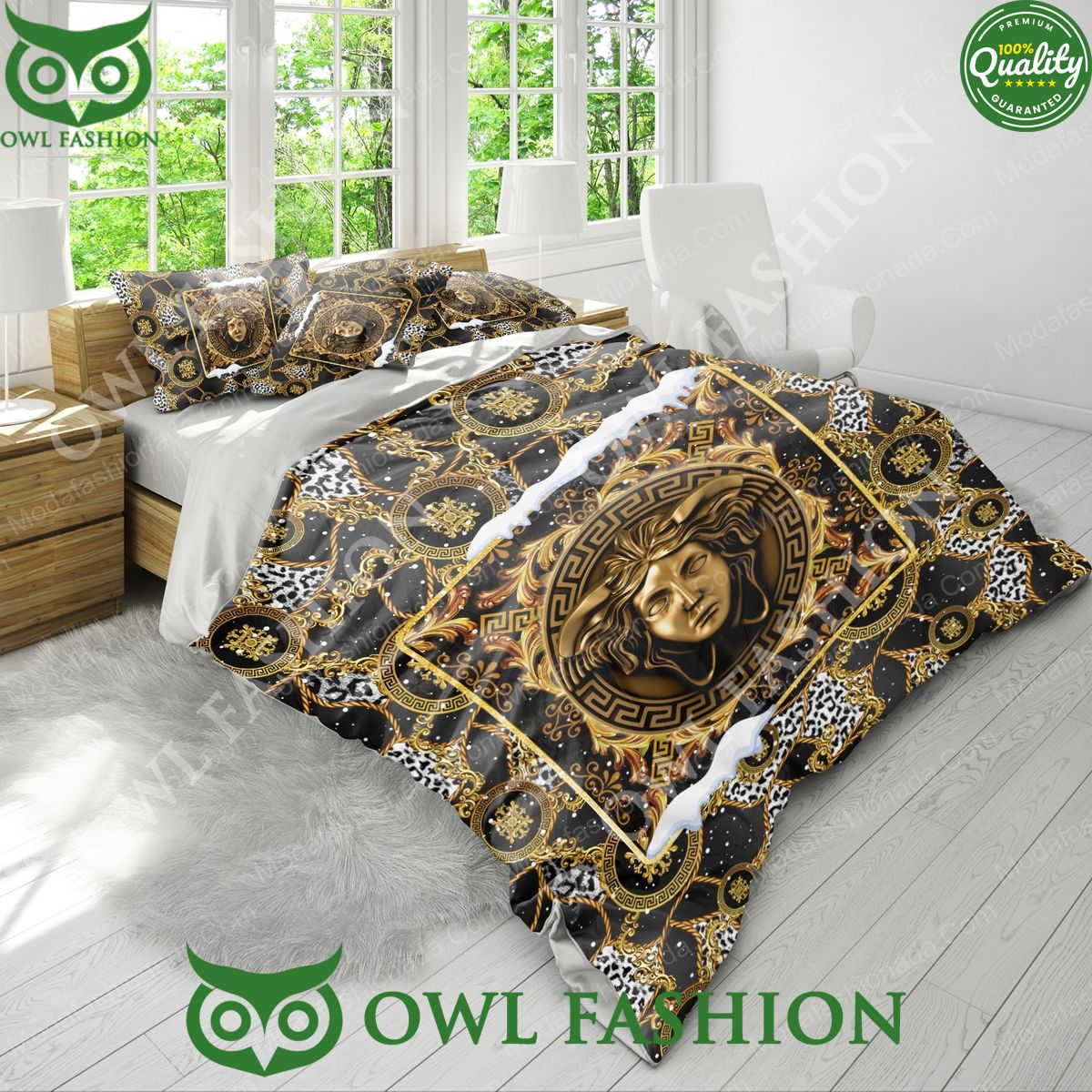 Versace Logo Luxury Christmas Limited Bedding Set Such a charming picture.